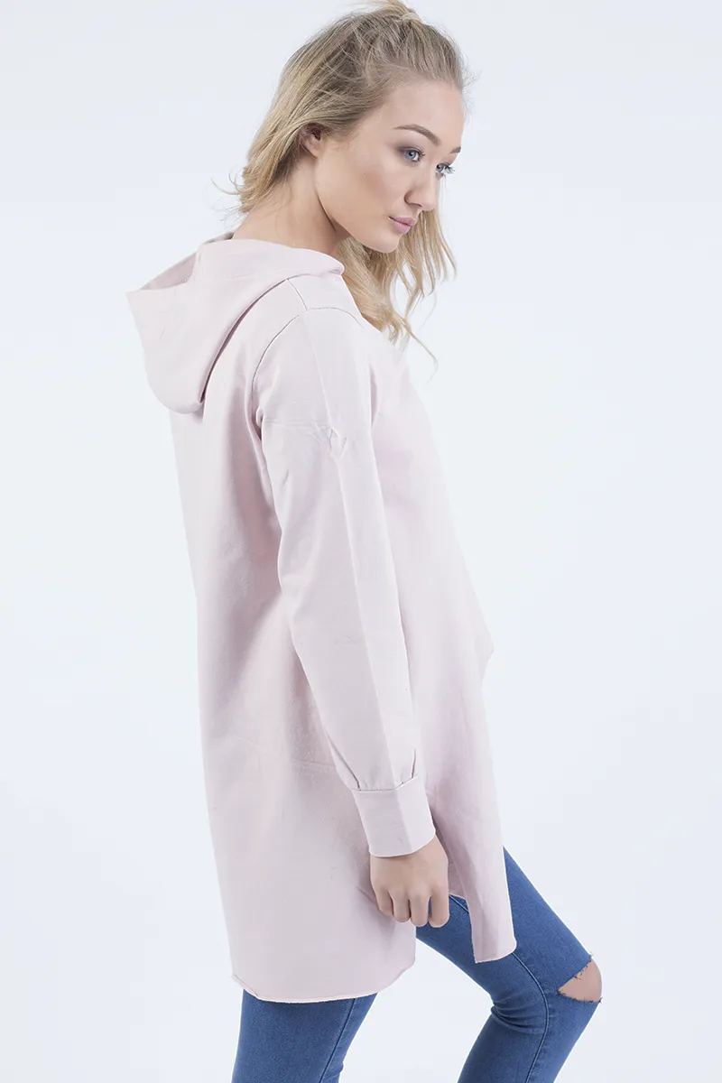Pink Wrap Around Oversized Hoodie - Yasmin