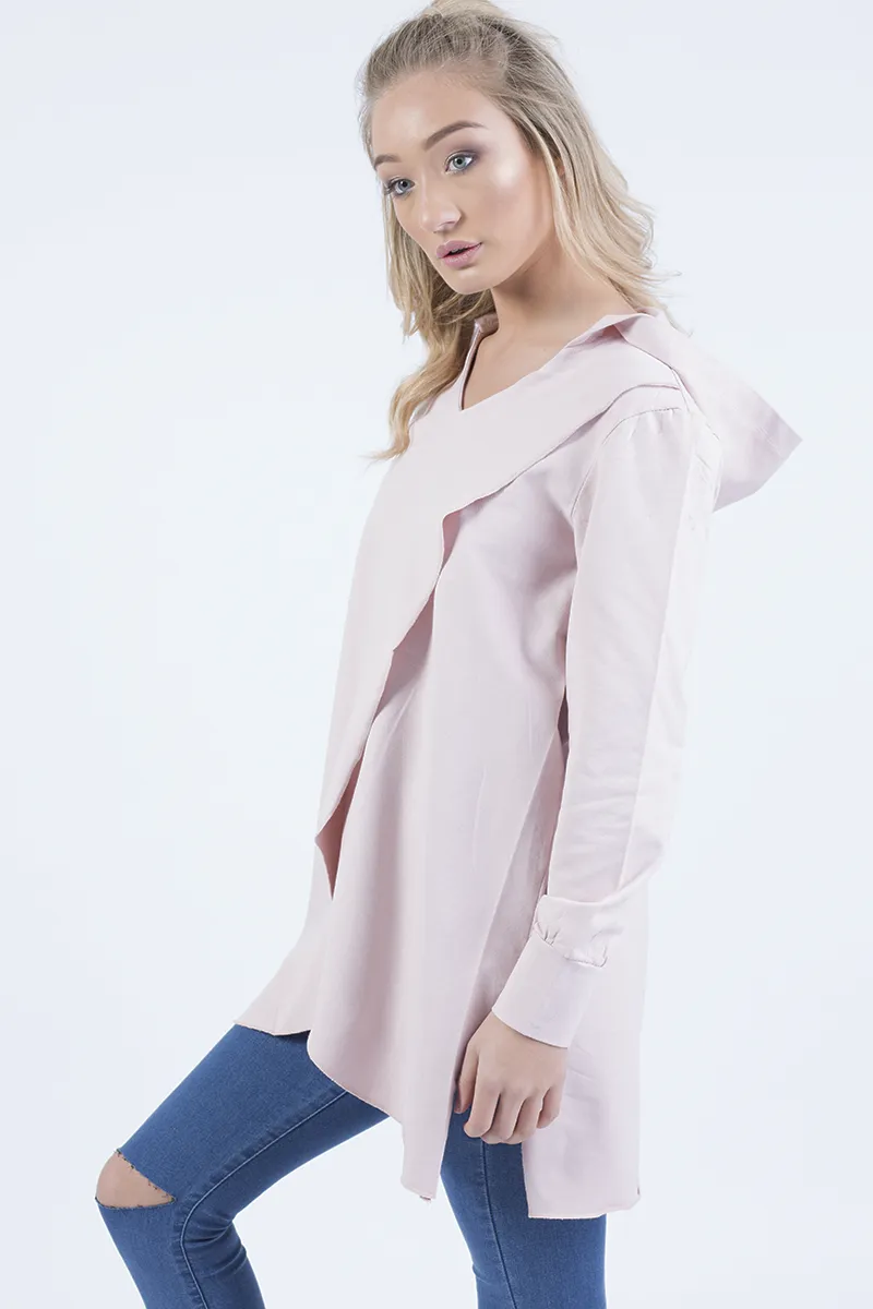 Pink Wrap Around Oversized Hoodie - Yasmin