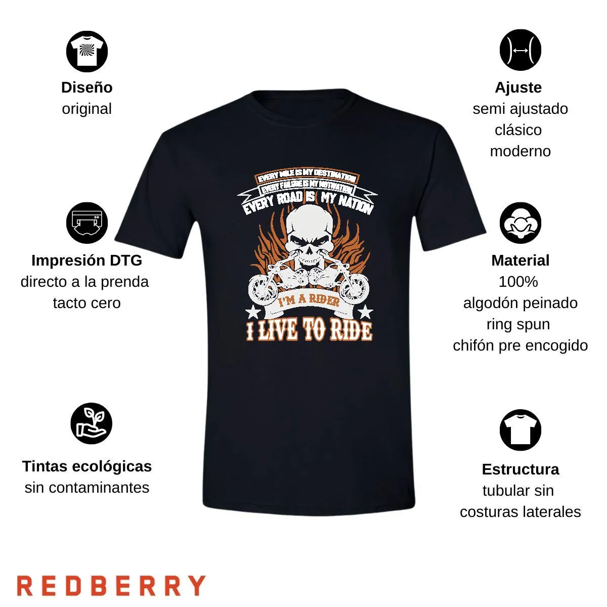 Playera Hombre Motos Biker Motociclista MS1005