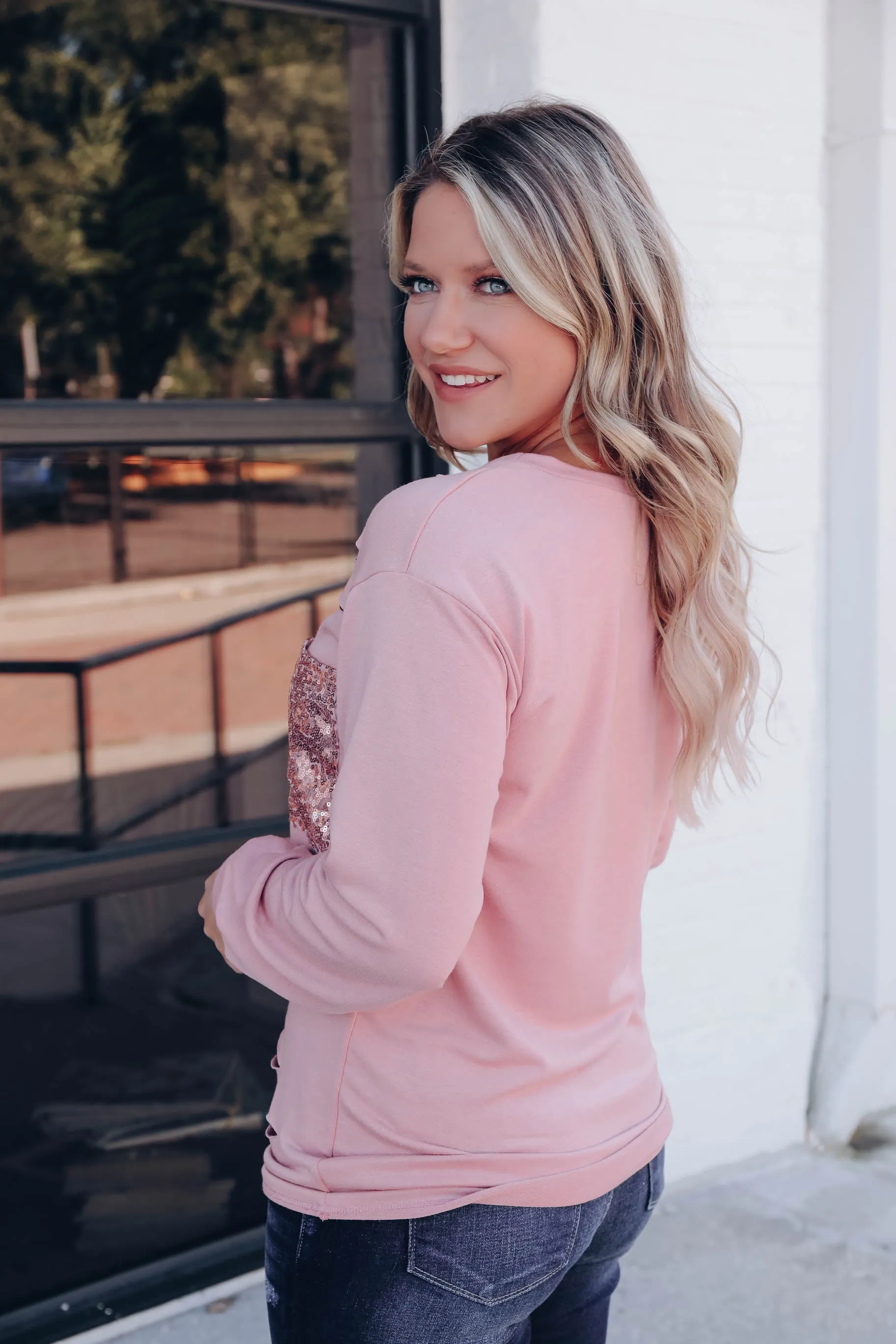 Pocket Full of Shimmer Top - Mauve