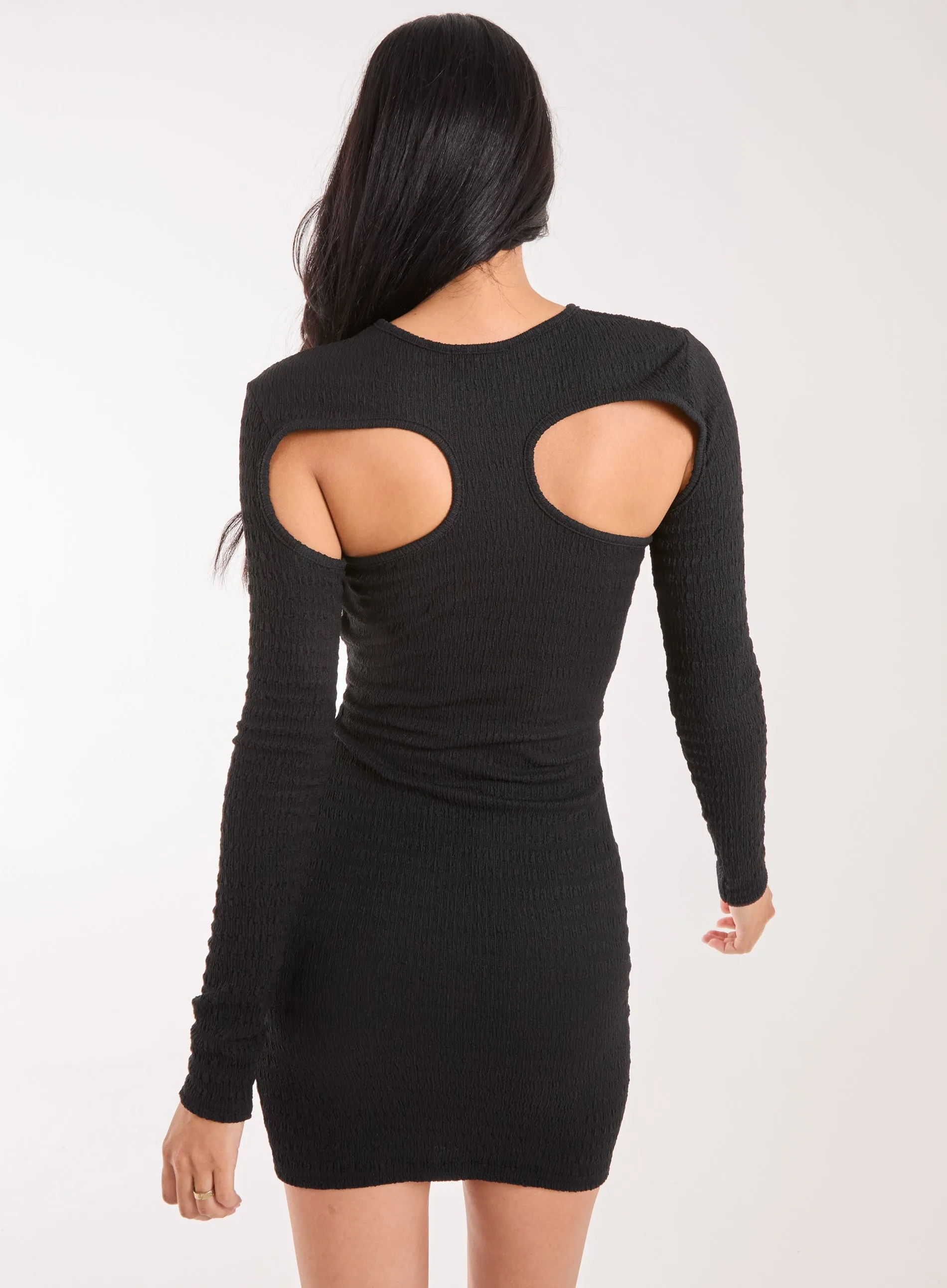 Popcorn Scoop Racer Long Sleeve Mini Dress