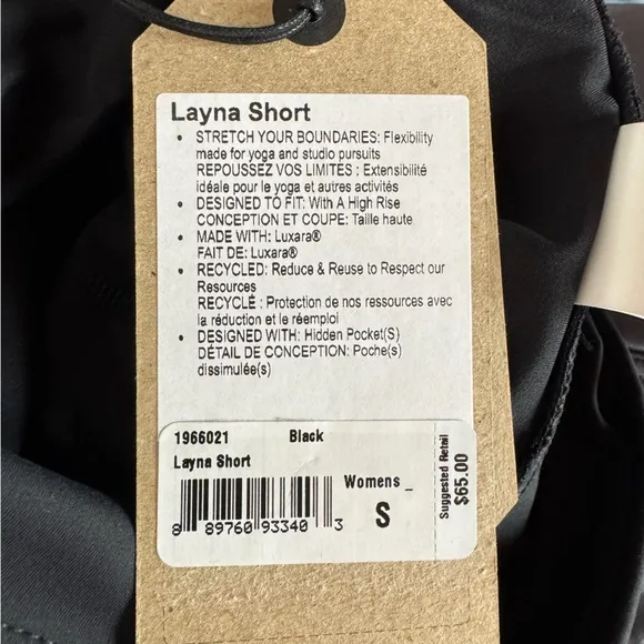 Prana Shorts Biker Yoga Layna Solid Black Pull On Workout Athletic Stretchy