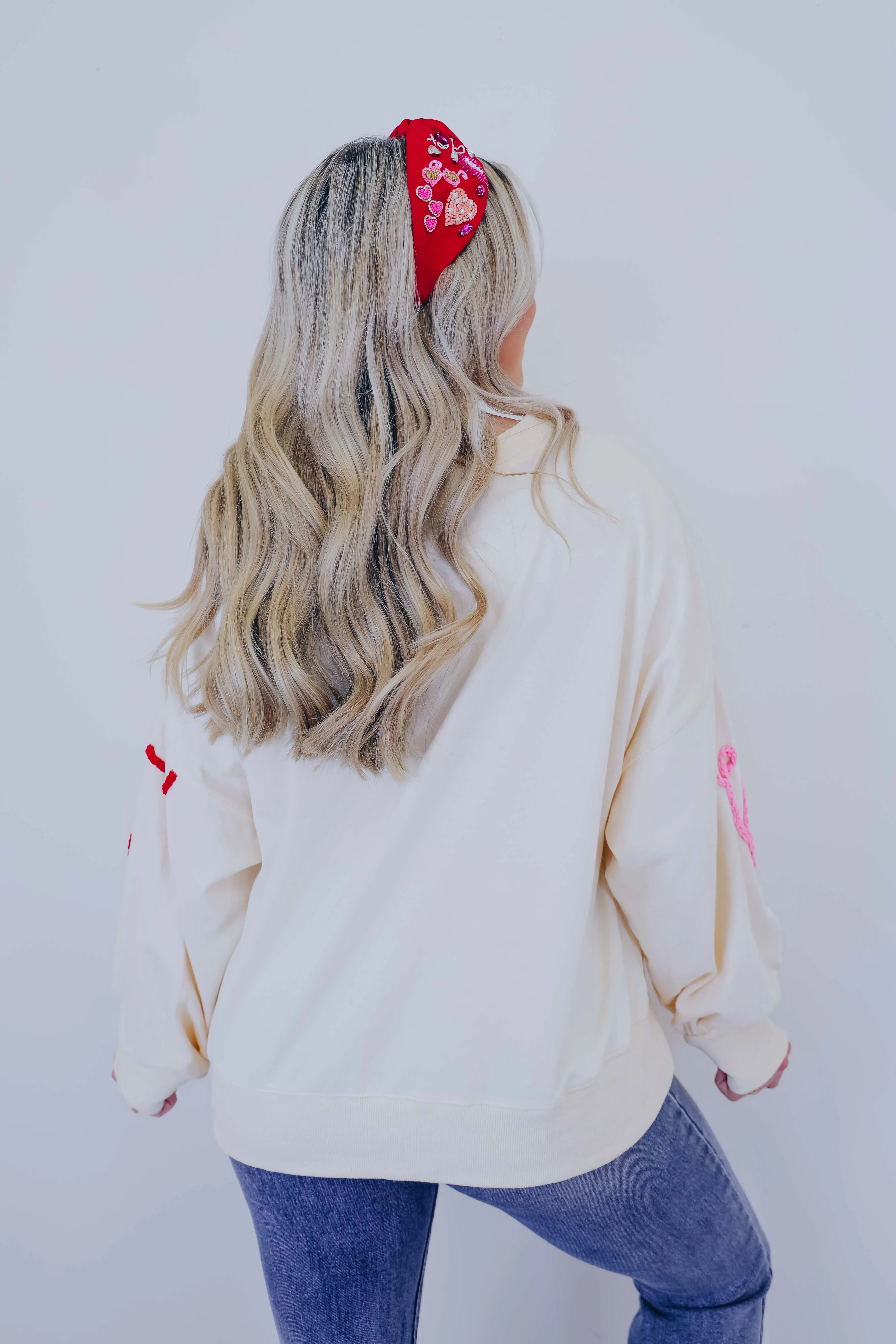 Pulling At My Heartstrings Embroidered Sweatshirt