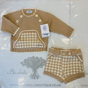 RAHIGO CAMEL DOG TOOTH JOEY TWO PIECE SET