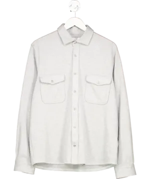 REISS Grey Caprio Jersey Twill Melange Overshirt UK XXL