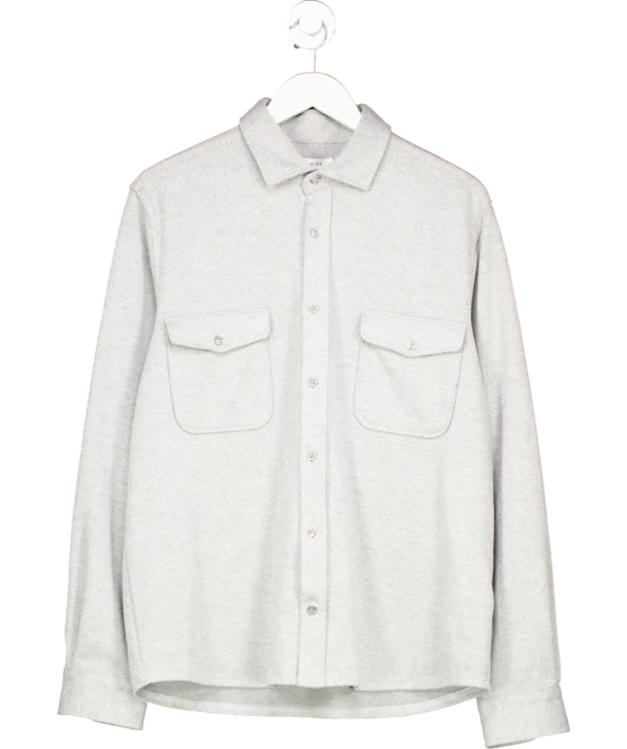 REISS Grey Caprio Jersey Twill Melange Overshirt UK XXL