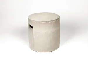 Round Ceramic Garden Stool White