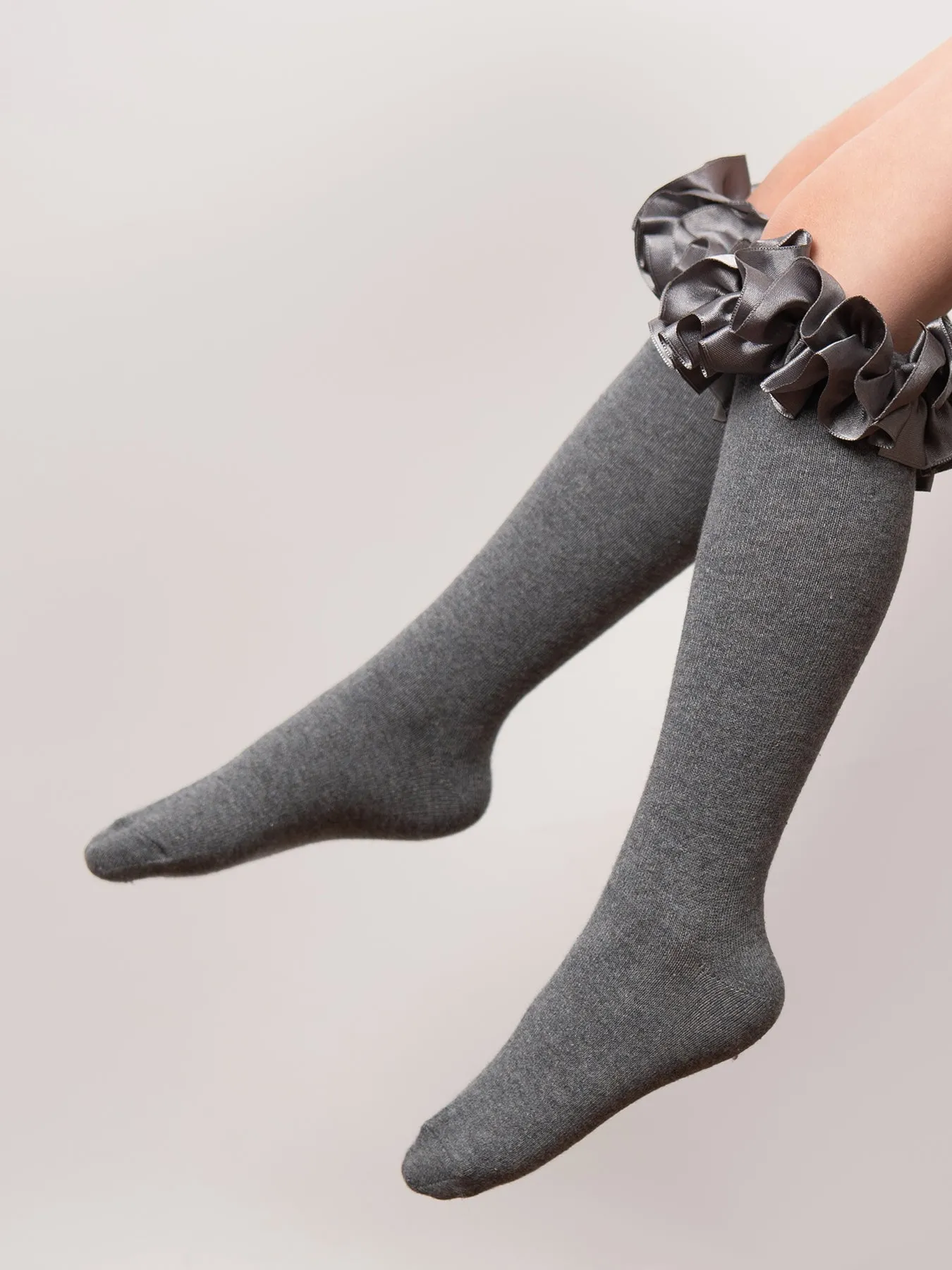 Ruffle Knee High Socks - 3 Colours