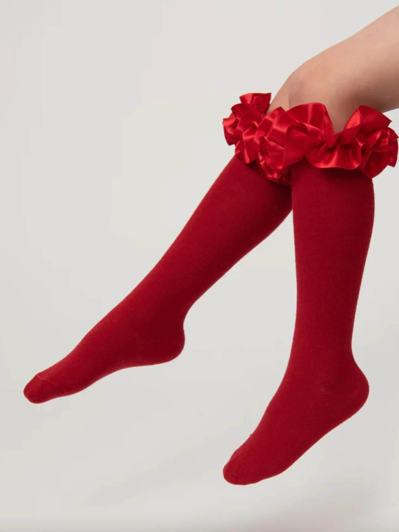 Ruffle Knee High Socks - 3 Colours