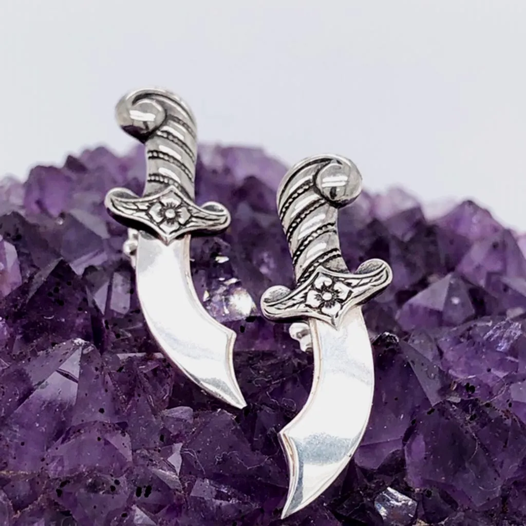 Saber Sword Stud Earrings