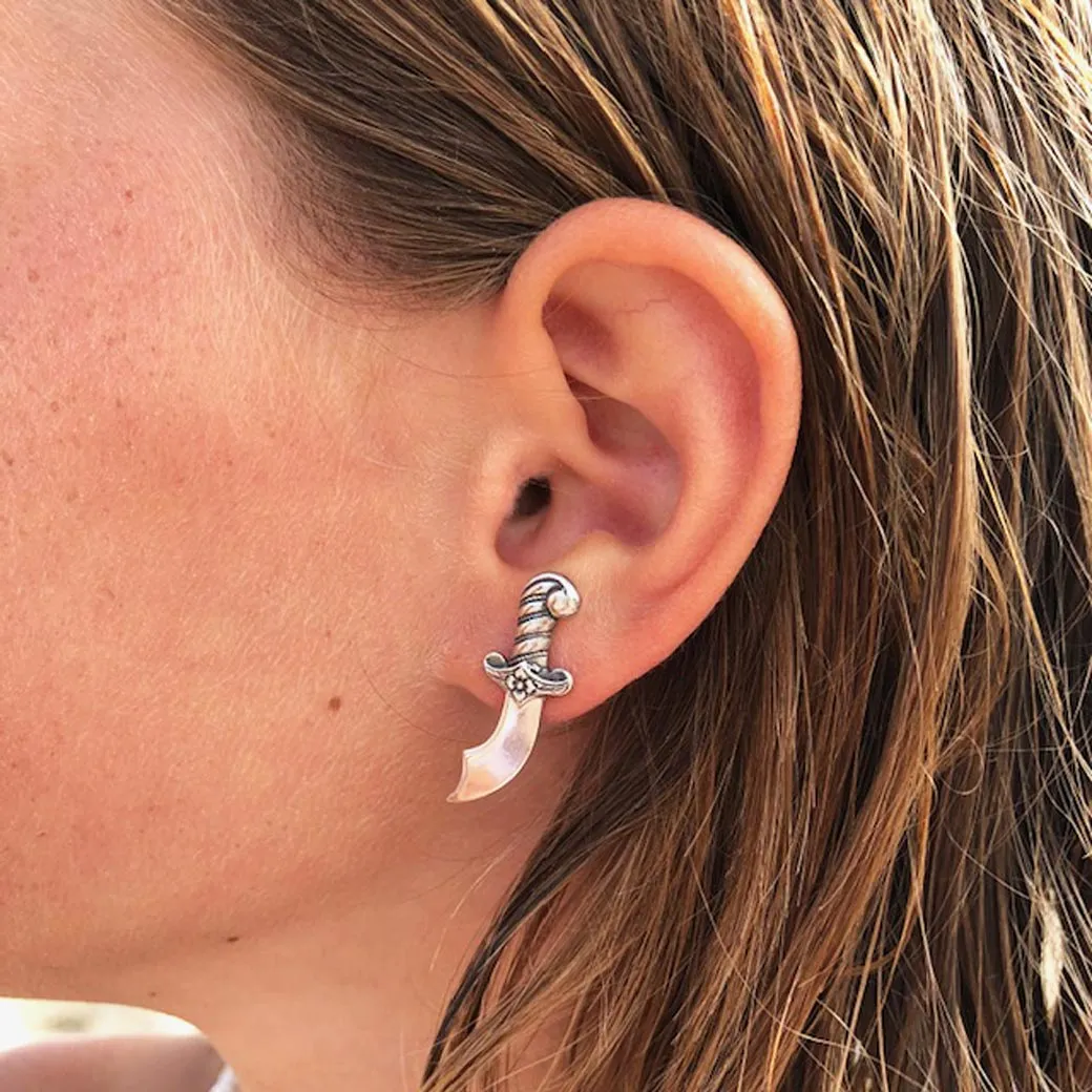 Saber Sword Stud Earrings