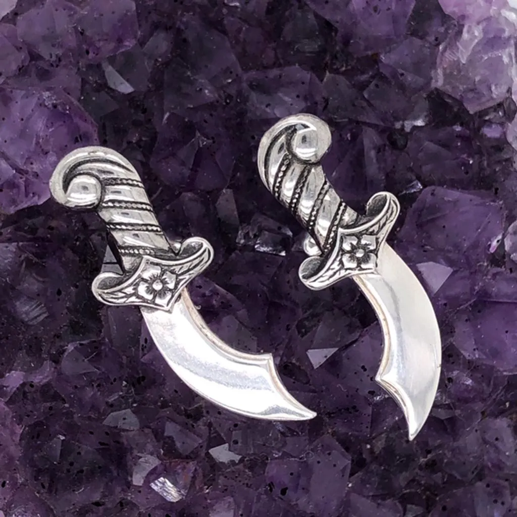 Saber Sword Stud Earrings