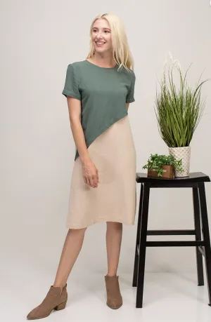Sage Color Blocked Dress