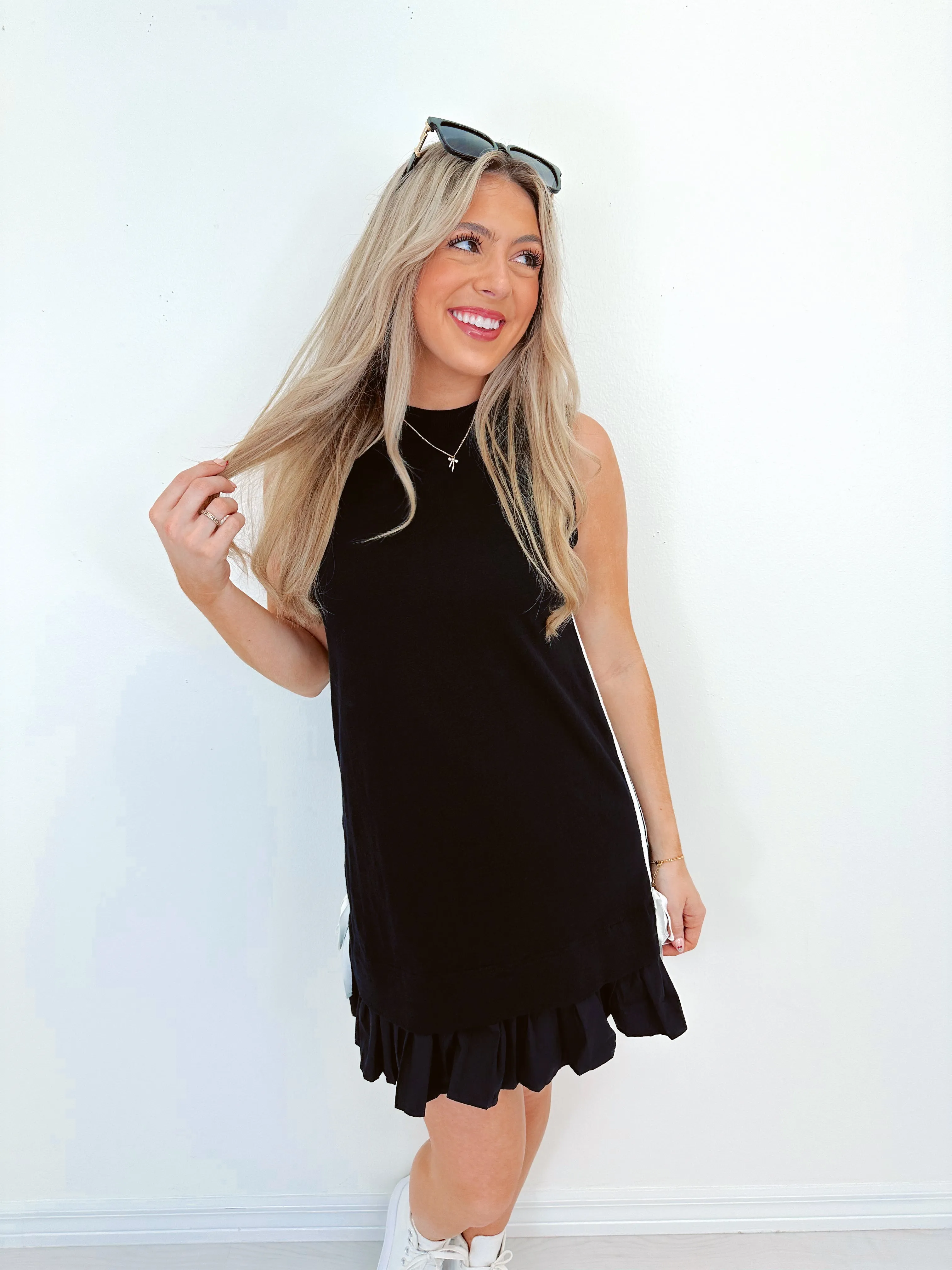 Sassy Side Striped Mini Dress