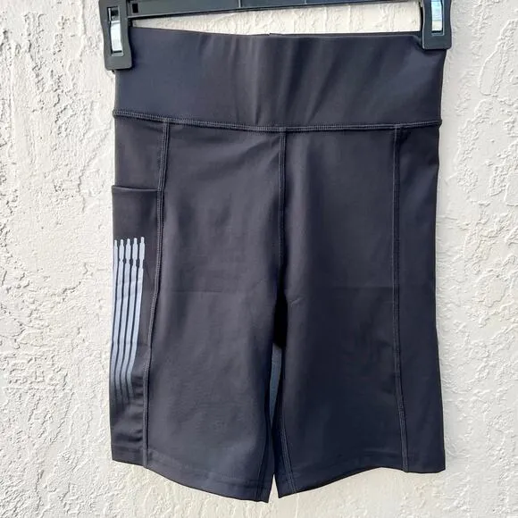 Savage X Fenty Band-It Low-Impact Sports Bra &amp; Biker Short Set Caviar Sz US 4-6
