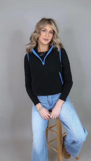 Savannah Black Fleece Top