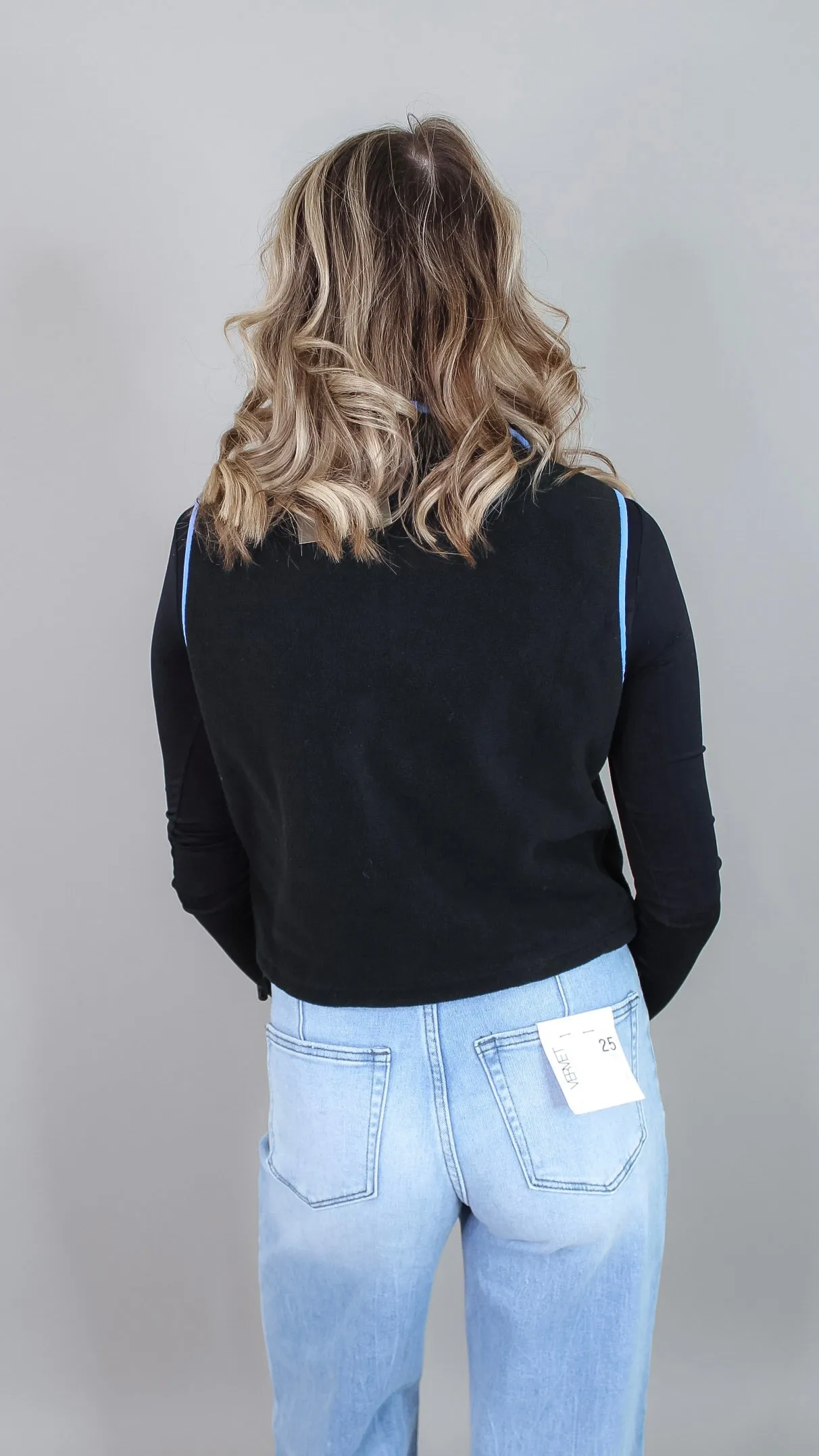 Savannah Black Fleece Top