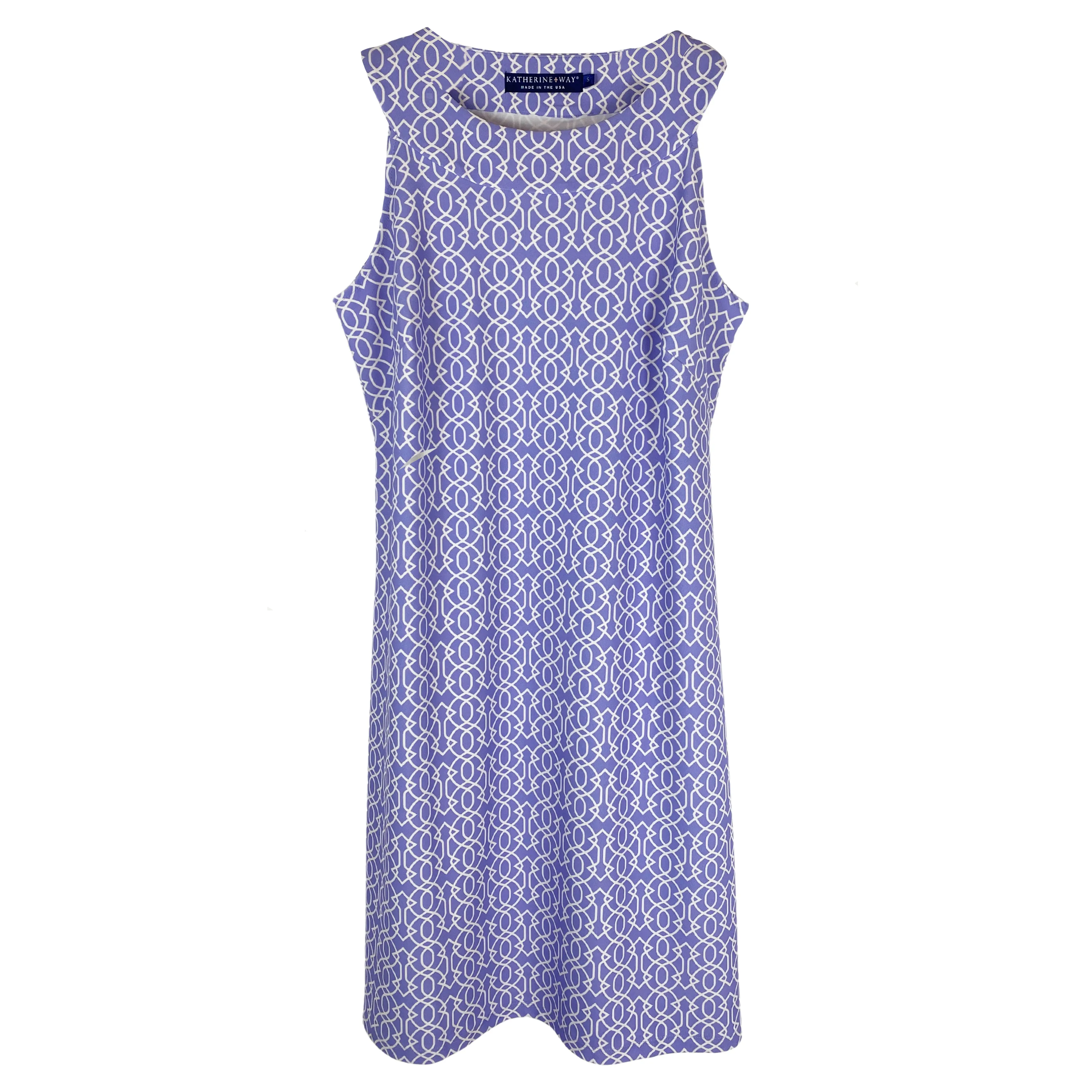 Seaside Dress in Imperial Trellis Lilac and White