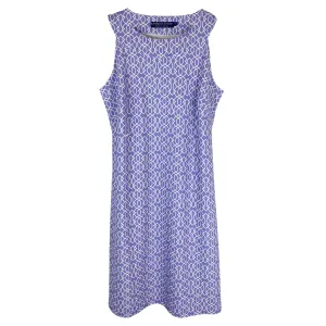 Seaside Dress in Imperial Trellis Lilac and White