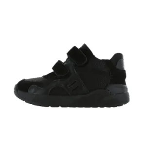 Shoesme Black Leather Riptape School Shoe