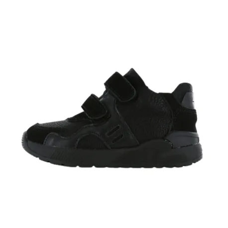 Shoesme Black Leather Riptape School Shoe