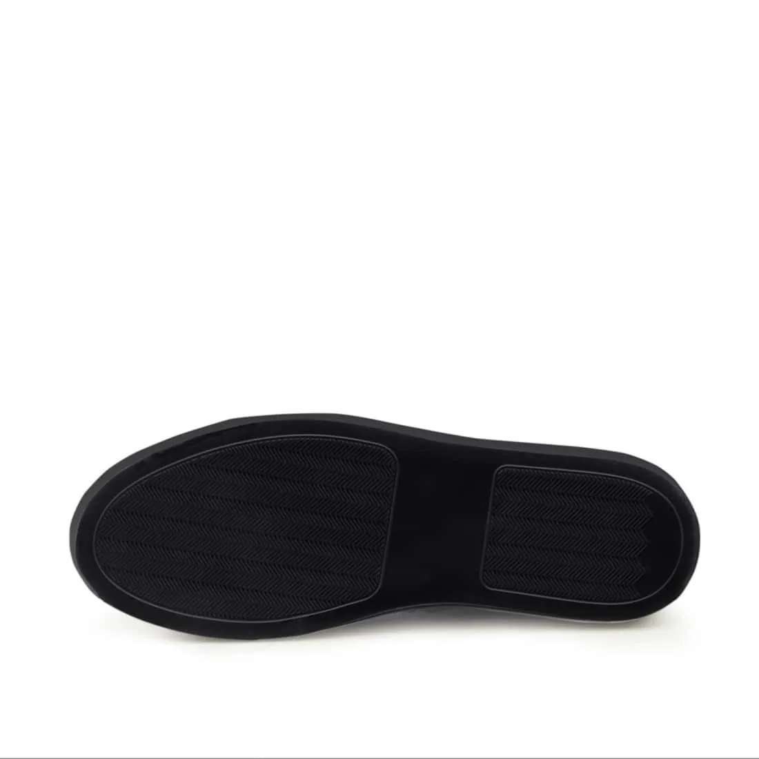 Sneakers Jersey en cuir patiné cognac - Semelles Noires