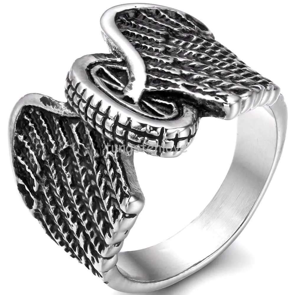 Stainless Steel Winged Wheel Ring