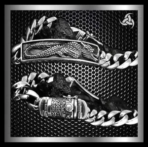 Sterling Silver Biker Bracelet Bali Dragon Chain