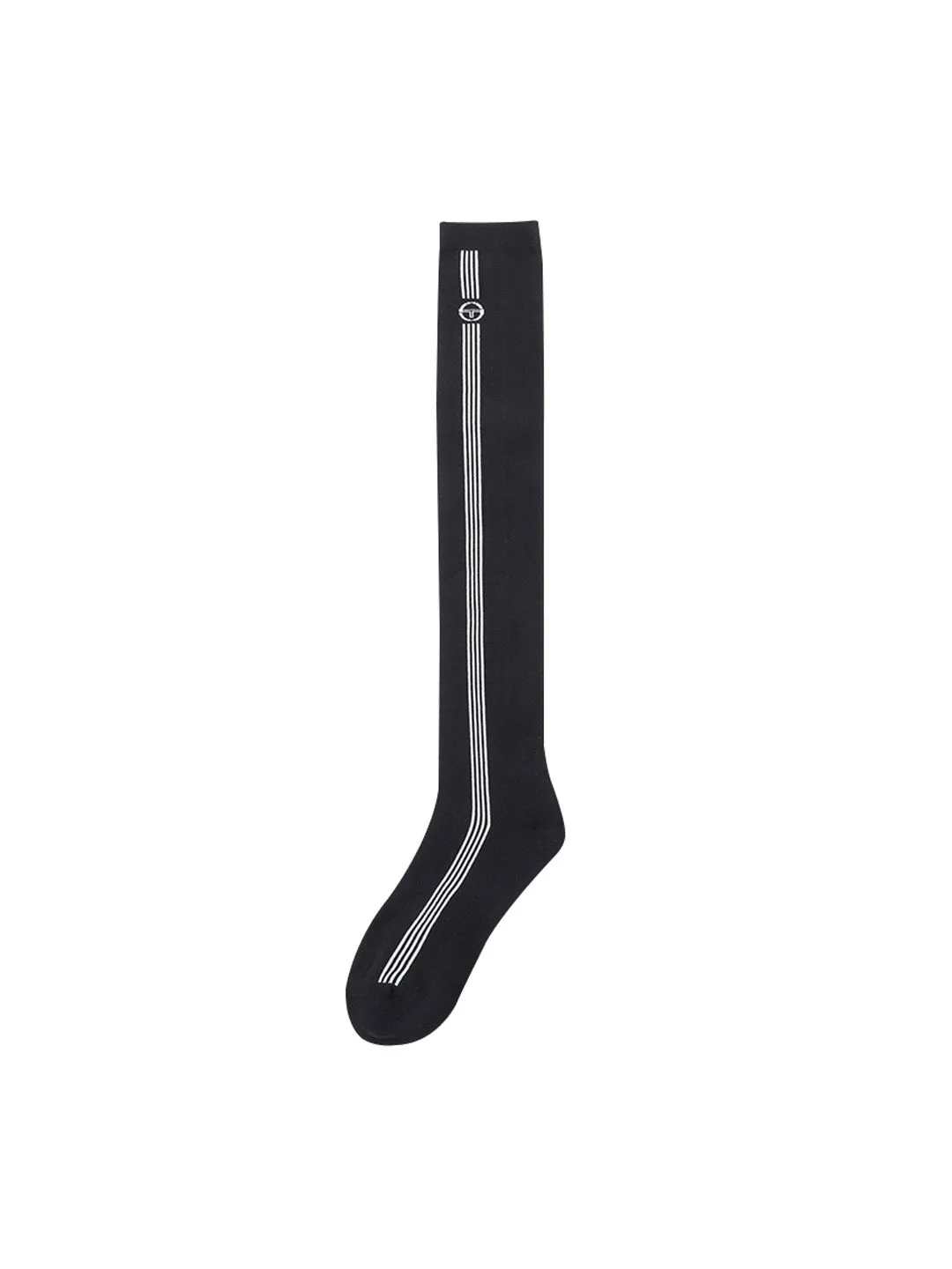 Striped Knee High Socks- Black