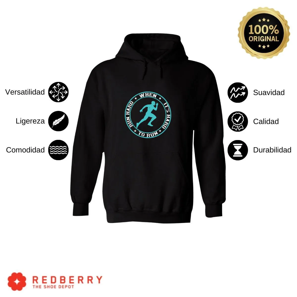 Sudadera Hombre  Hoodie Running Correr Maratón 023