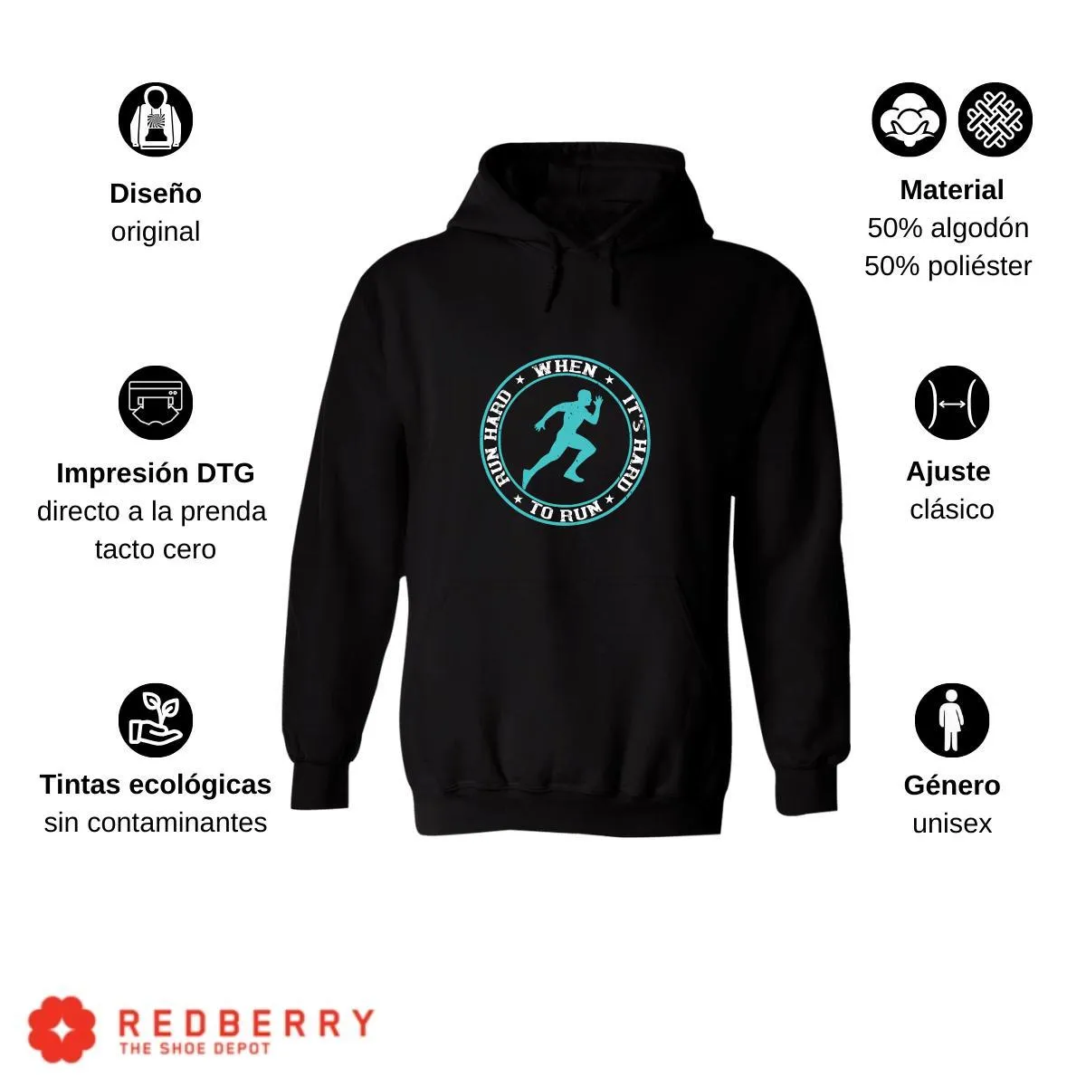 Sudadera Hombre  Hoodie Running Correr Maratón 023
