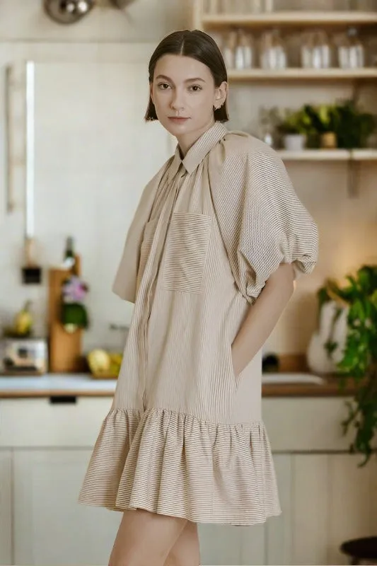 Suede Touch Stripe Dress