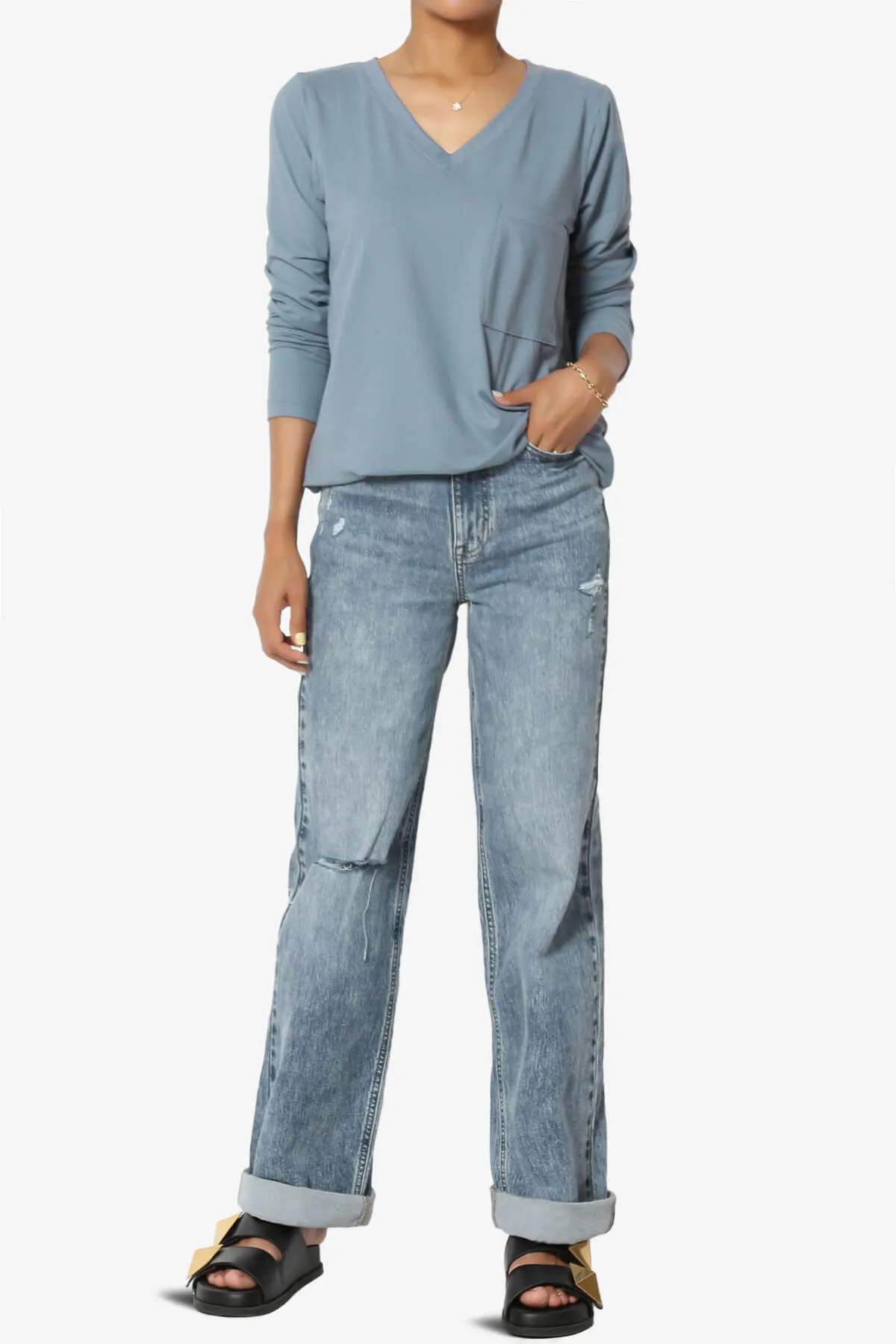 Susan Ultra Soft Chest Pocket Loose Fit T-Shirt