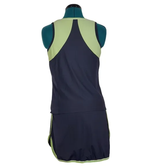 Tail Tank Top and Skirt Skort Set Navy Green Matching Set Medium