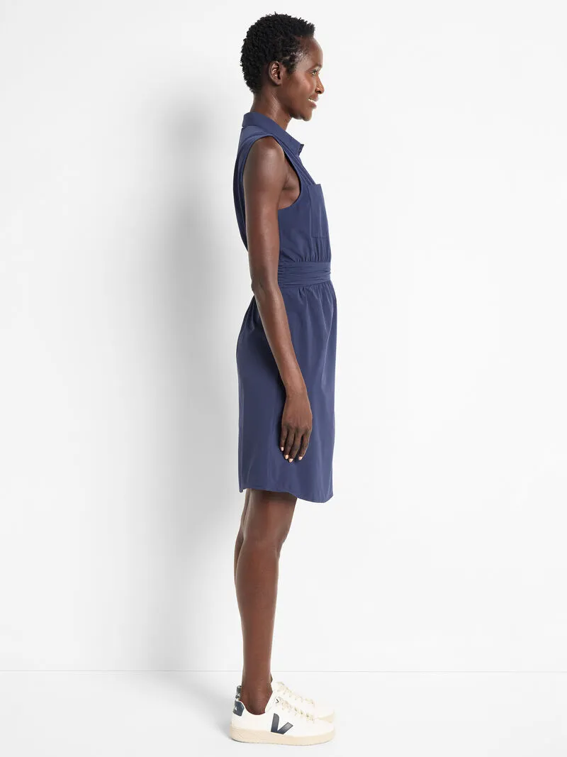 Tech Stretch Pocket Dress in Navy