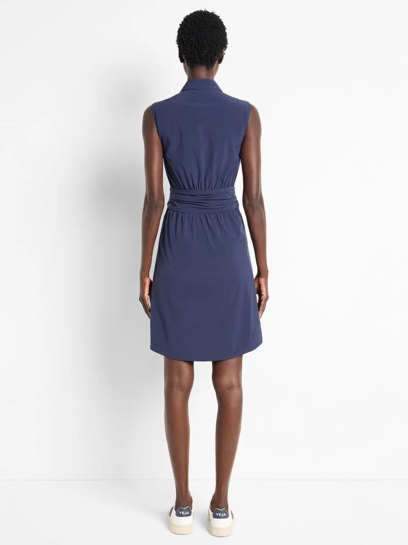 Tech Stretch Pocket Dress in Navy