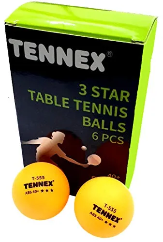 TENNEX T-555 ABS Table Tennis Ball, Standard, (Orange)
