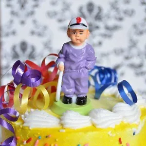 Tennis Player Cake Topper Red Hair Boy Sports Figurine Birthday Party Decoration