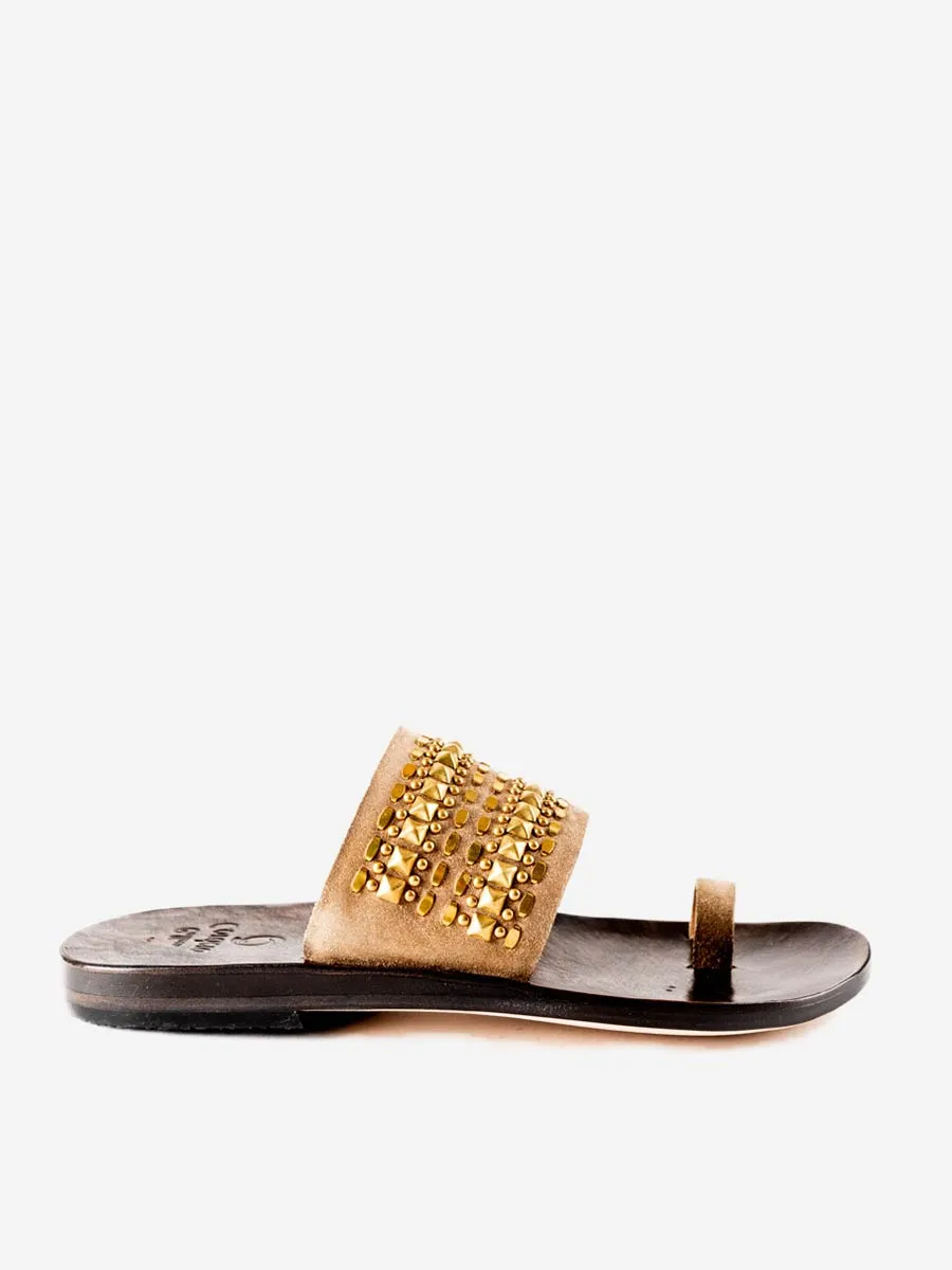 tetra sandal - woodsmoke/brass