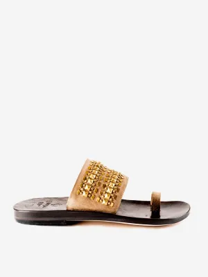 tetra sandal - woodsmoke/brass