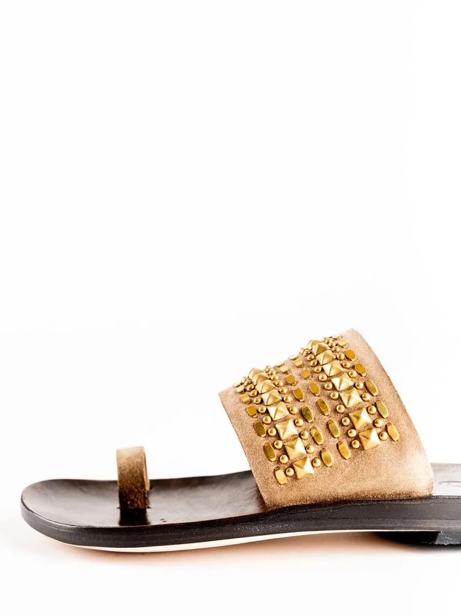 tetra sandal - woodsmoke/brass