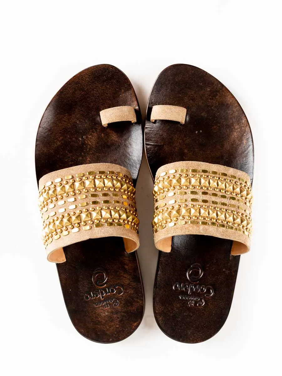 tetra sandal - woodsmoke/brass