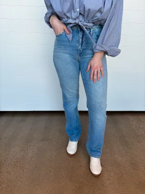 The Cece Full Length High Rise Straight Jeans