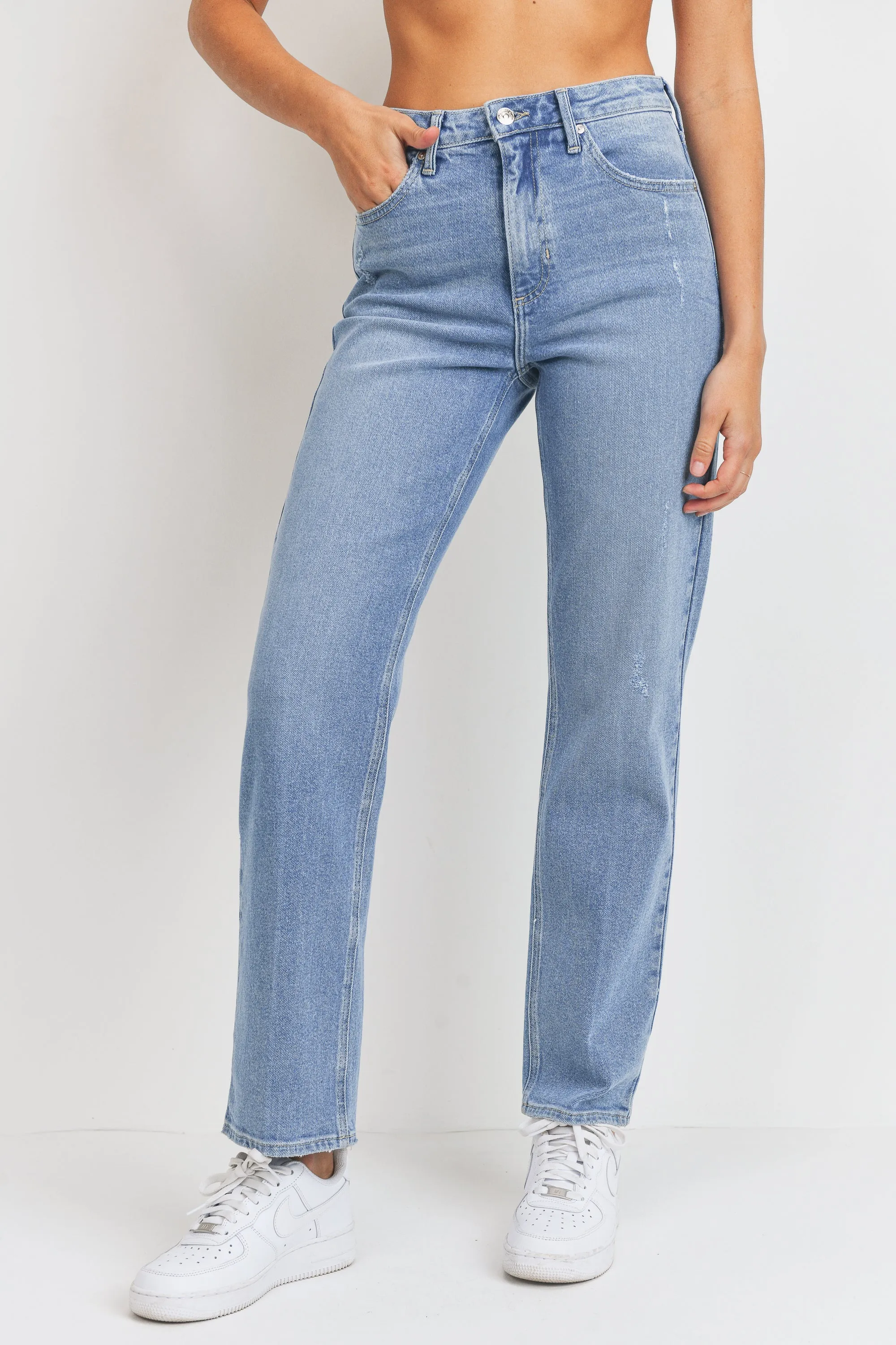The Cece Full Length High Rise Straight Jeans