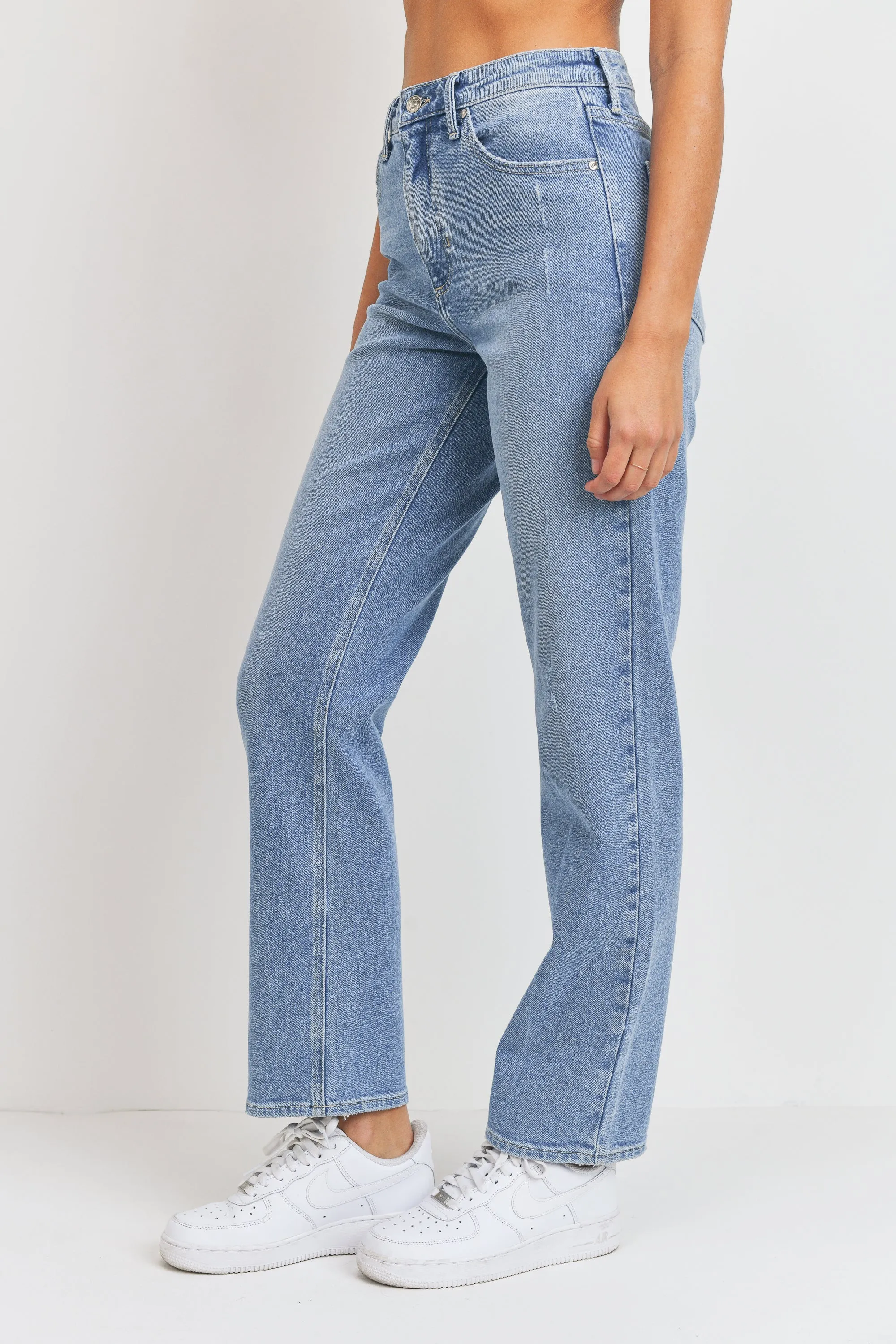The Cece Full Length High Rise Straight Jeans