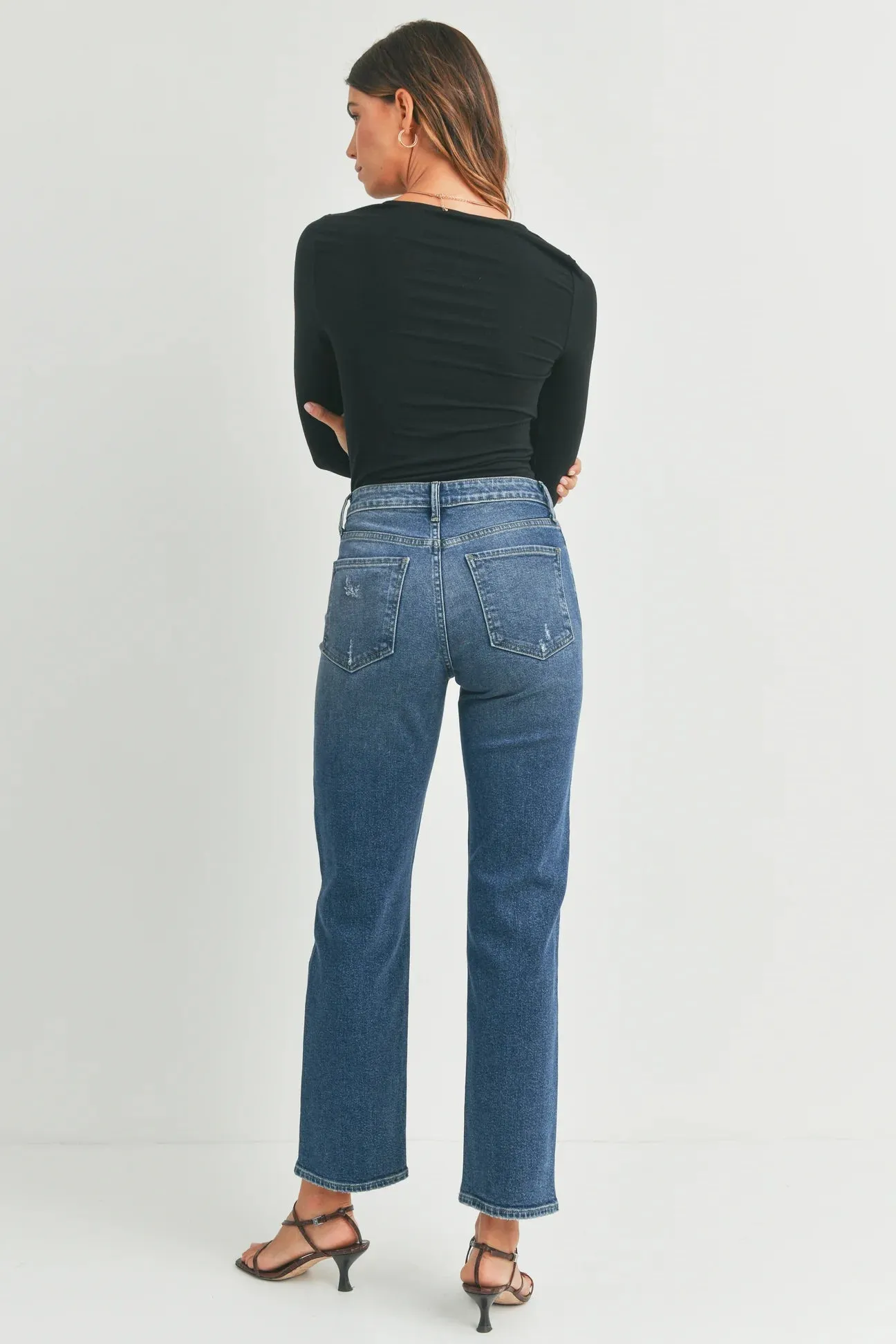 The Cece Full Length High Rise Straight Jeans