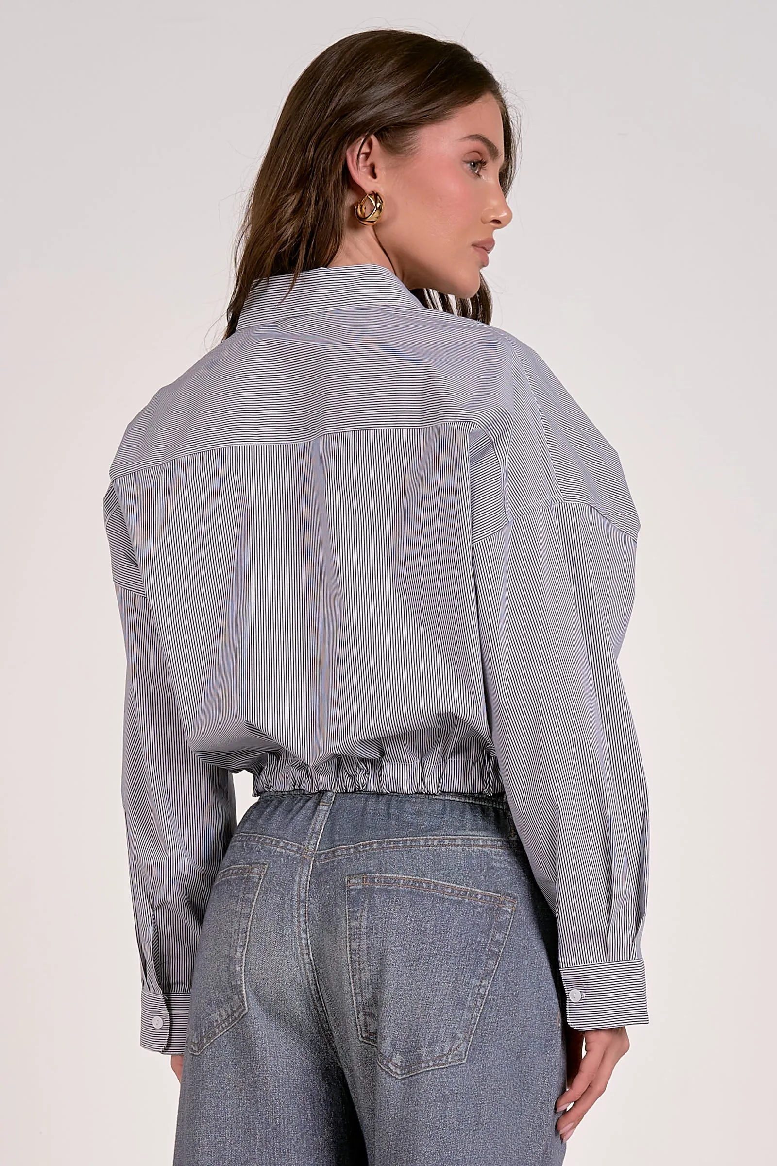 The Elena Tie Bottom Button Up Top