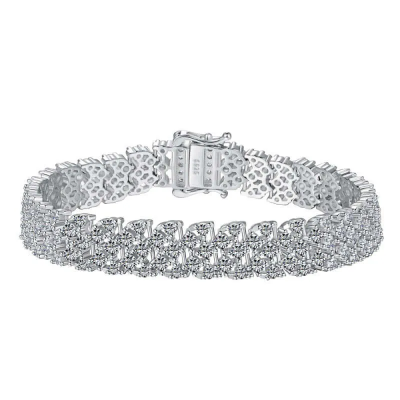 Three Row Diamond Tennis Bracelet