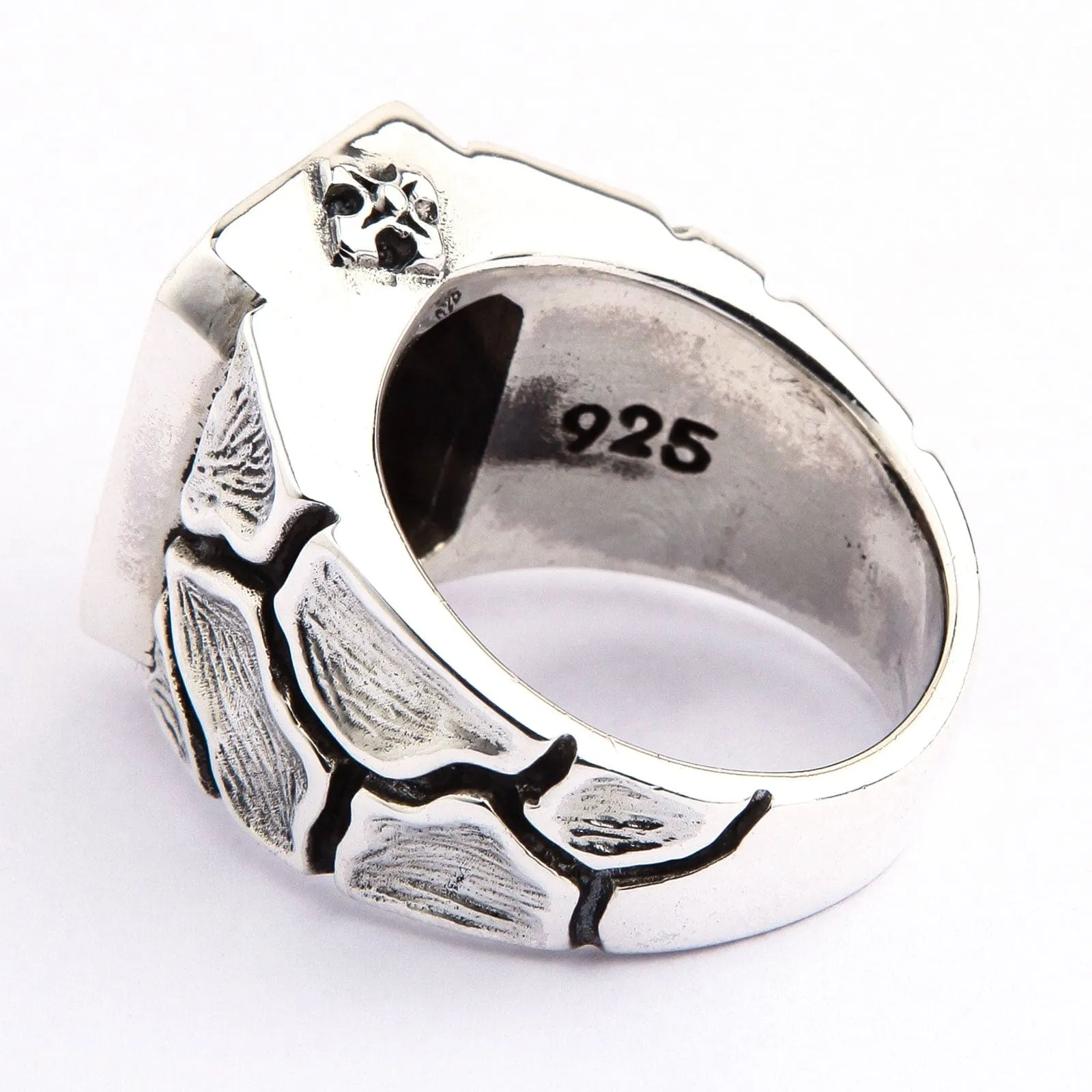 Tigers Eye Sterling Silver Mens Ring