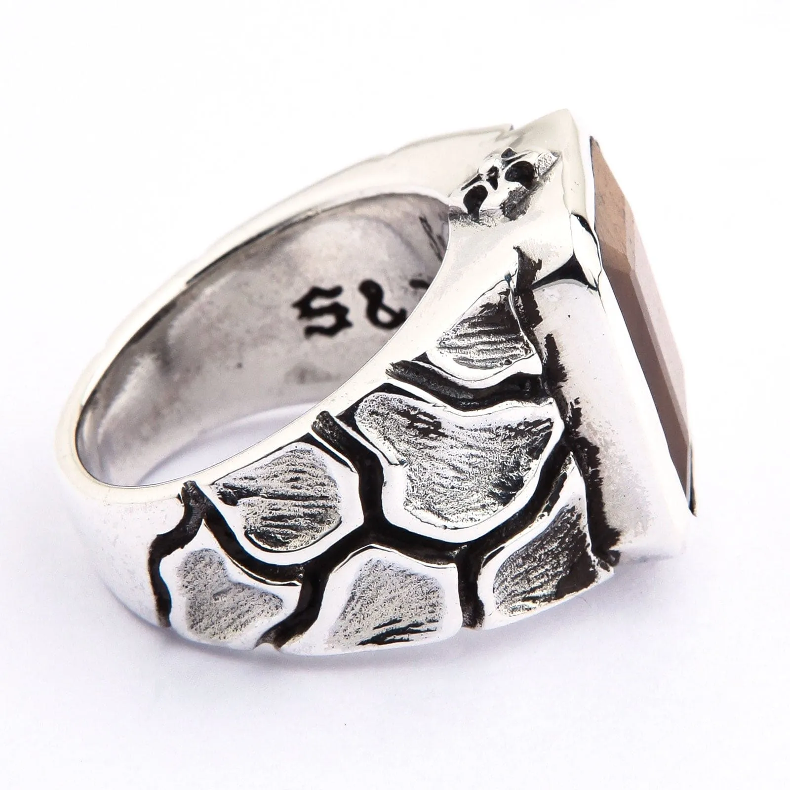 Tigers Eye Sterling Silver Mens Ring